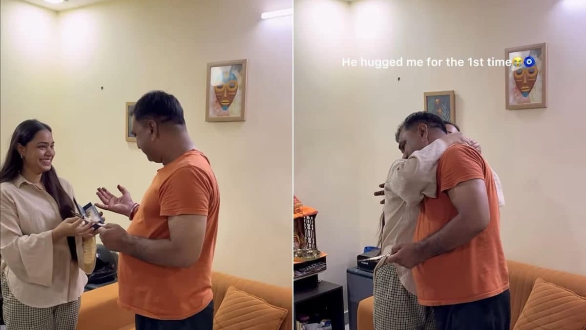 Daughter Gifts Gold Chain To Father In Viral Video, Watch His Priceless Reaction