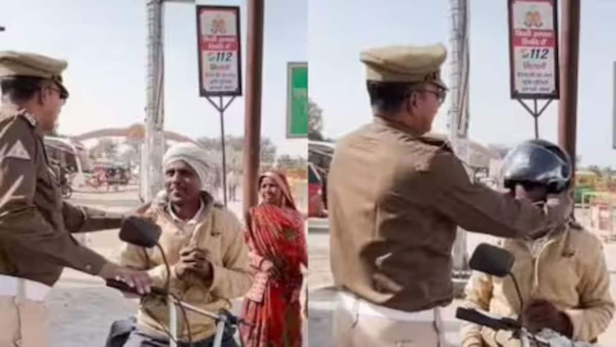 Ayodhya Traffic Cop Provides Helmet To Family, Gesture Wins Hearts